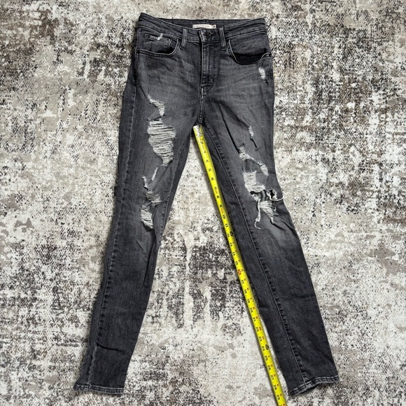 Levi 721 High Rise Distressed Skinny Jean Size 28 - Picture 6 of 9